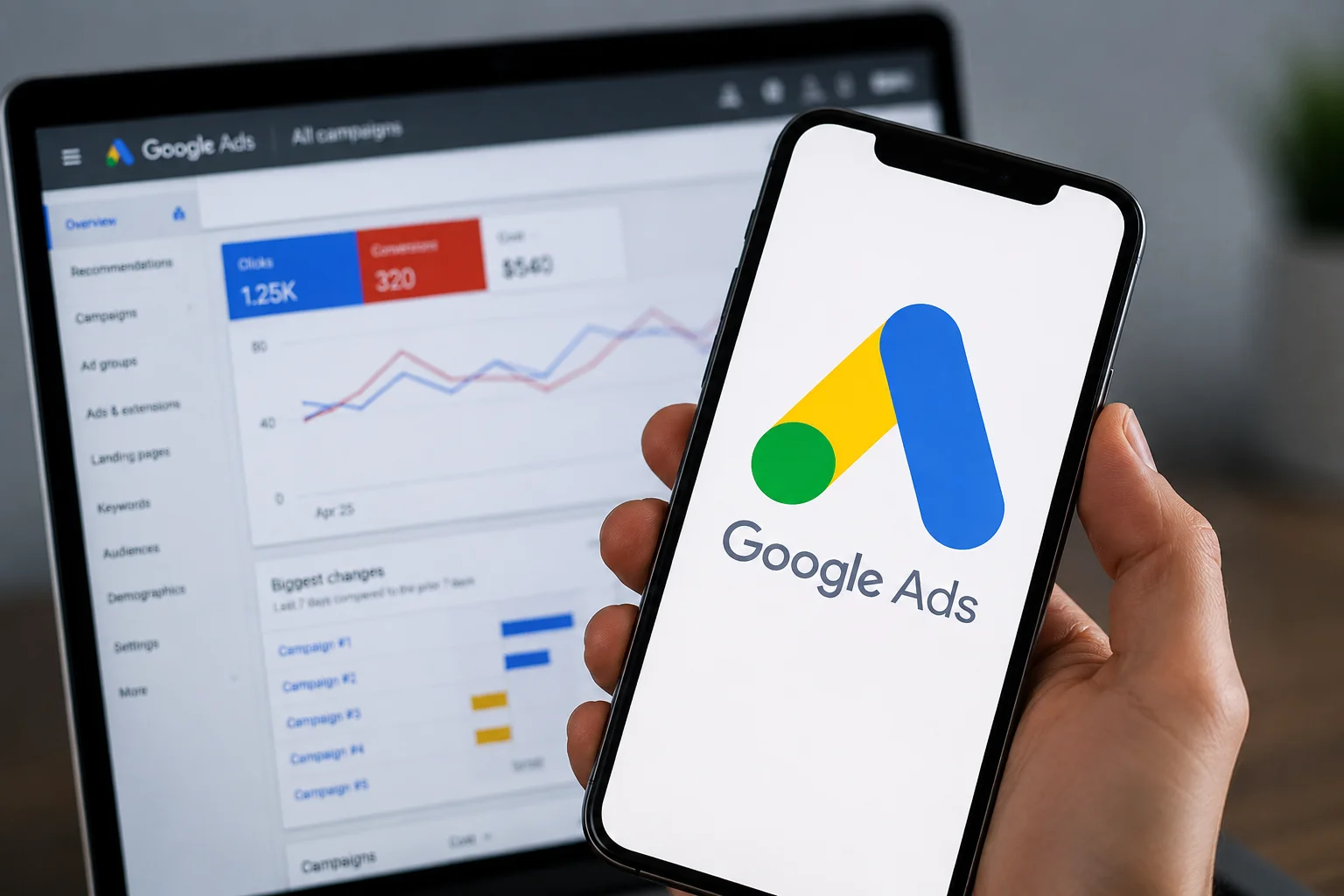 Local Services Ads listing for a restaurant at the top of Google search on a phone