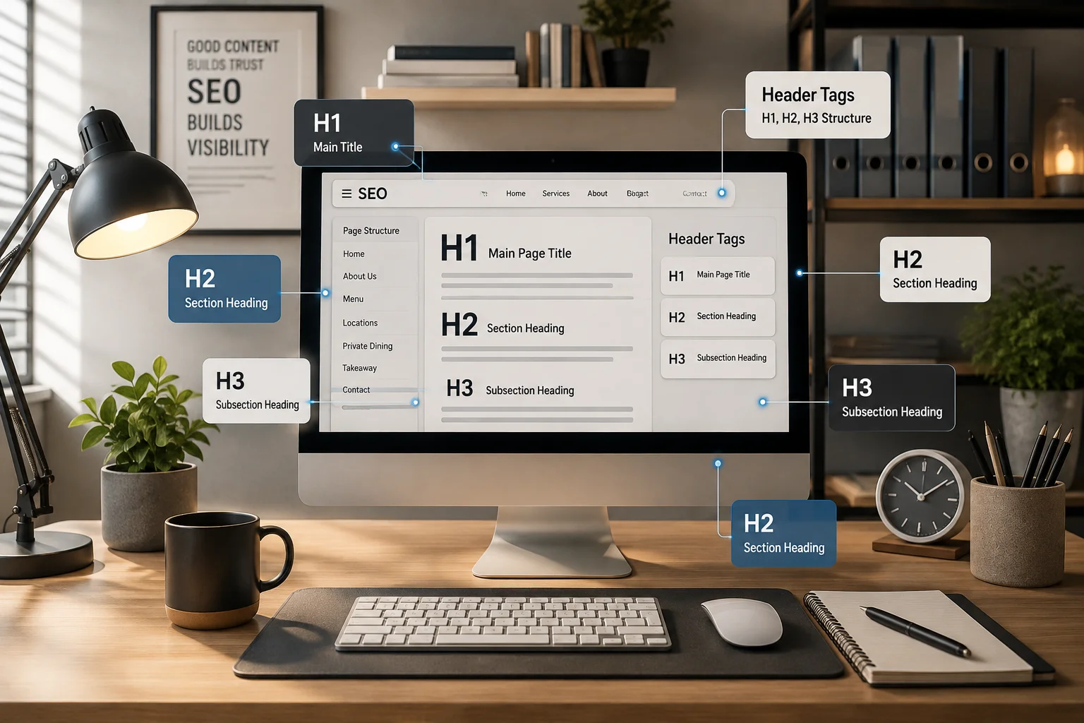 Restaurant On-Page SEO: A Complete Guide to Ranking Higher 4 Heading Structure in restuarants website